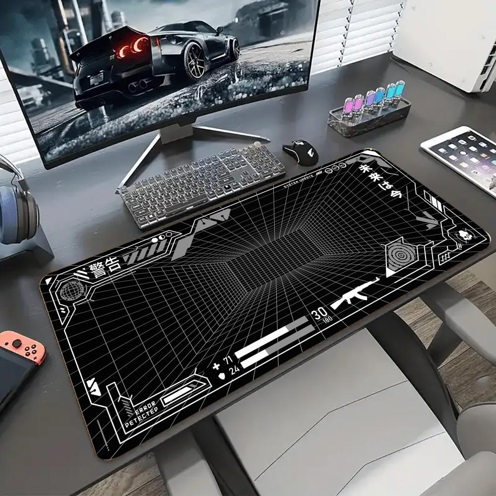 Gaming Accessories White - Perspektif Izgaralı Masaüstü Oyun Matı, Masa