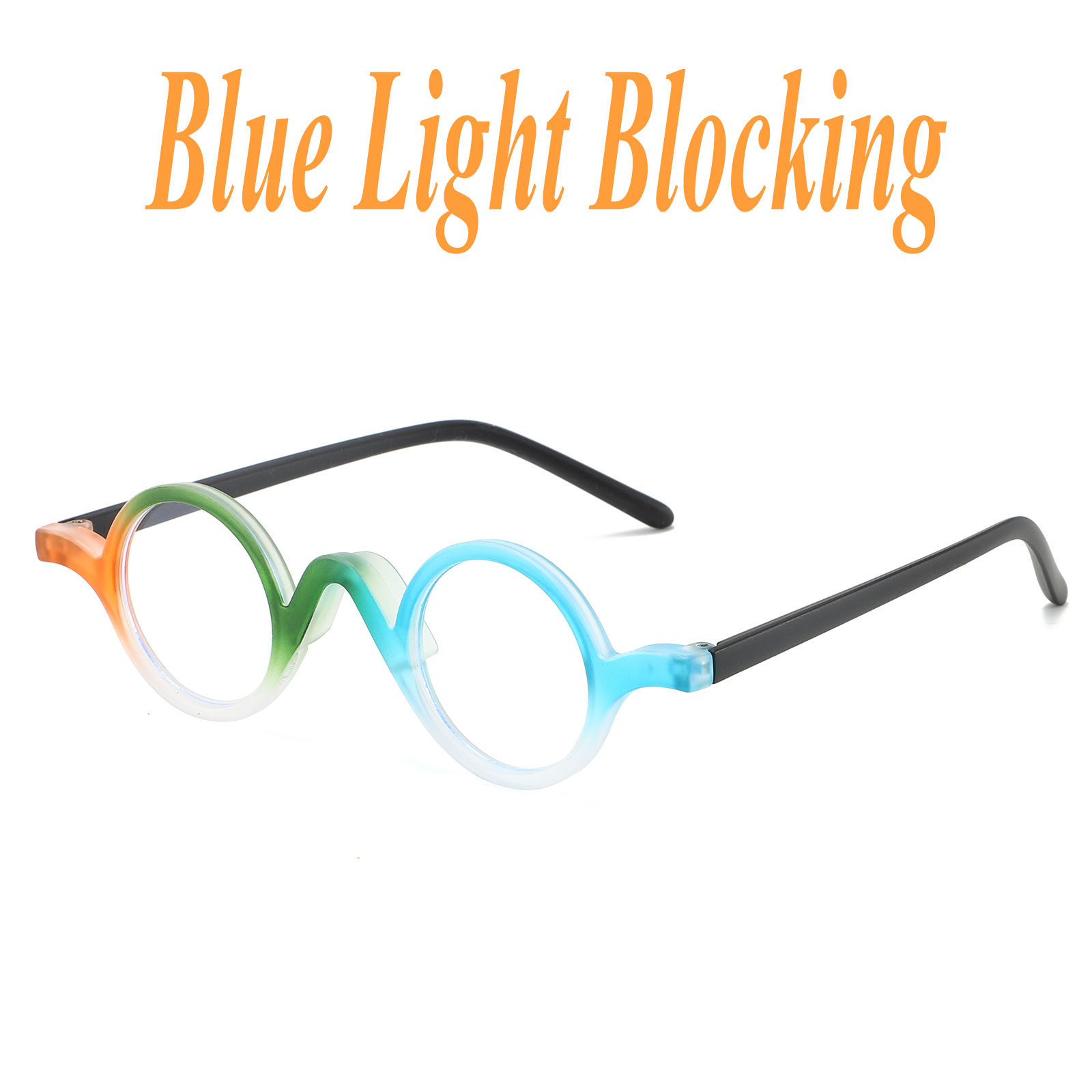 Gaming Glasses Tinted - Şık Yuvarlak Çerçeve Mavi Işık Engelleyen
