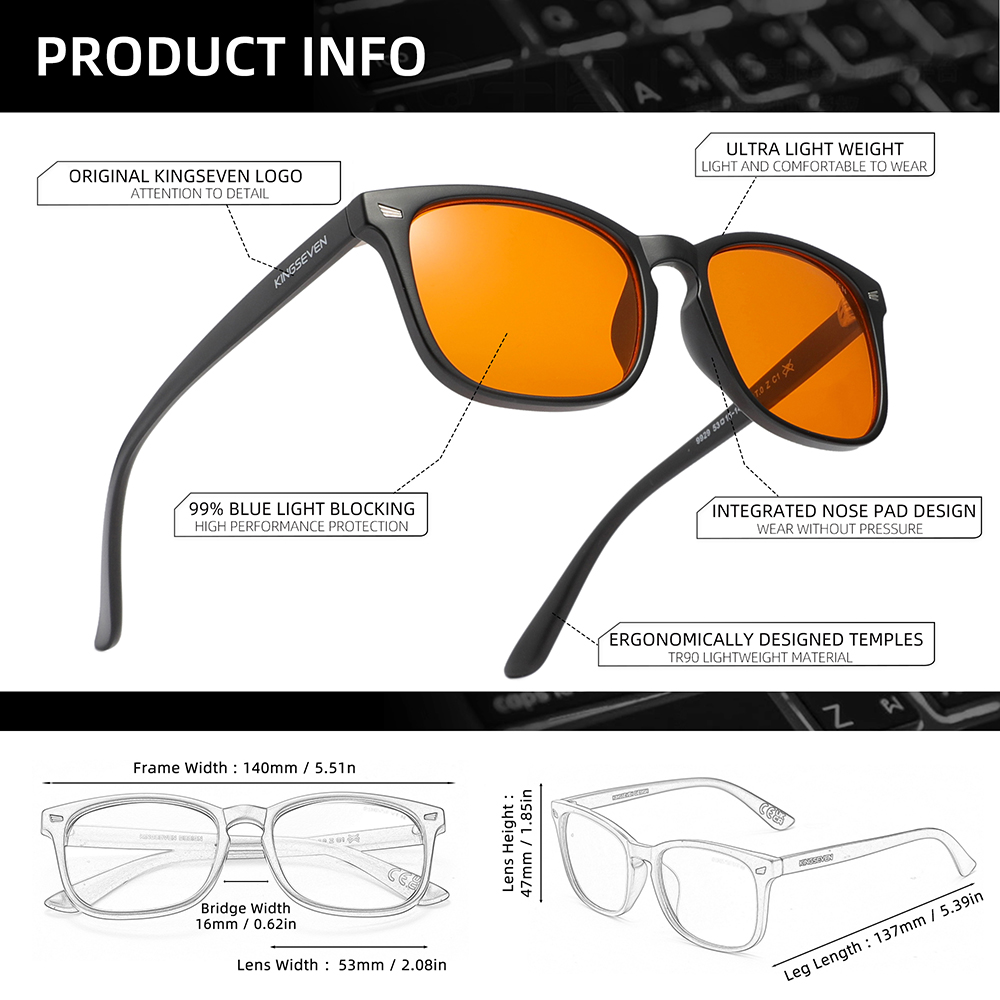 KINGSEVEN Marka Erkek Kadın Ma - Gaming Glasses Tinted incelemesi ve fiyatı